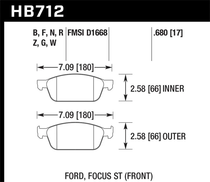 Hawk 13-14 Ford Focus 2.0L ST Vorder-ER-1 Bremsbeläge