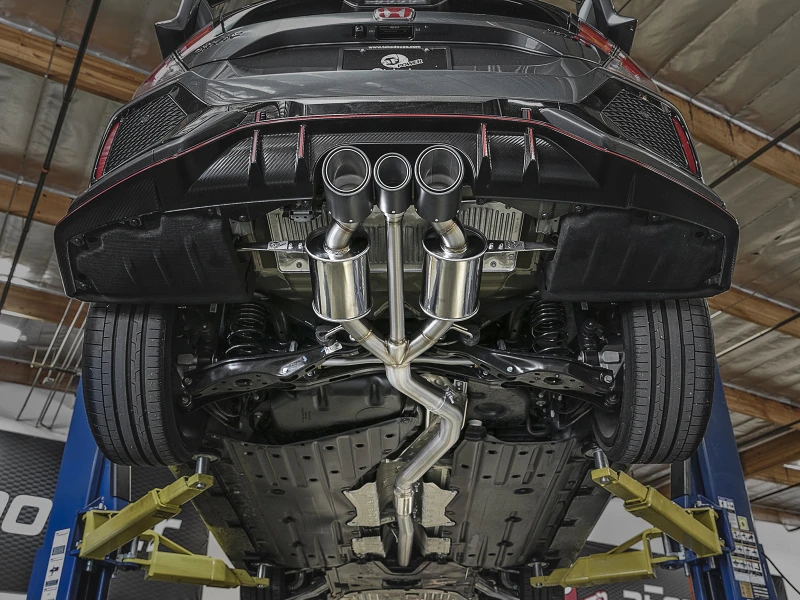 aFe POWER Takeda 2-1/2in auf 2-1/4in 304SS Catback Dual-Exit Auspuff 17+ Honda Civic Type R mit CF-Tips