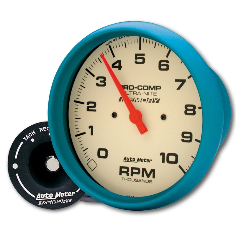 AutoMeter Tachometer 5 Zoll 10.000 U/min In-Dash mit Peak-Memory und Glow-in-the-Dark Ultra-Nite