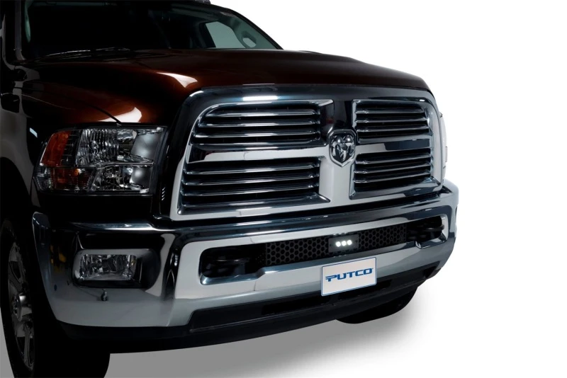 Putco 11-18 Ram HD - SS Punch Style Bumper Grille Insert w/ 10in Luminix Light Bar (Black)