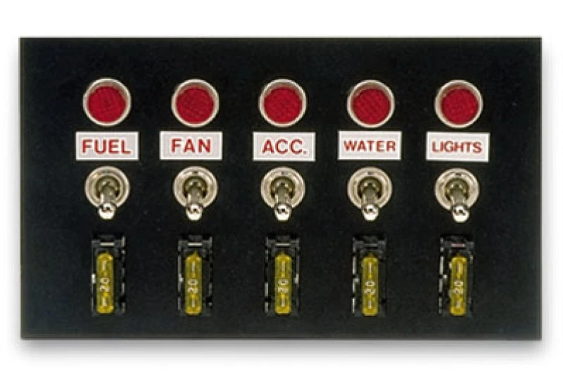 Moroso Toggle Switch Panel Accessory 4in x 6.75in Five On/Off Switches