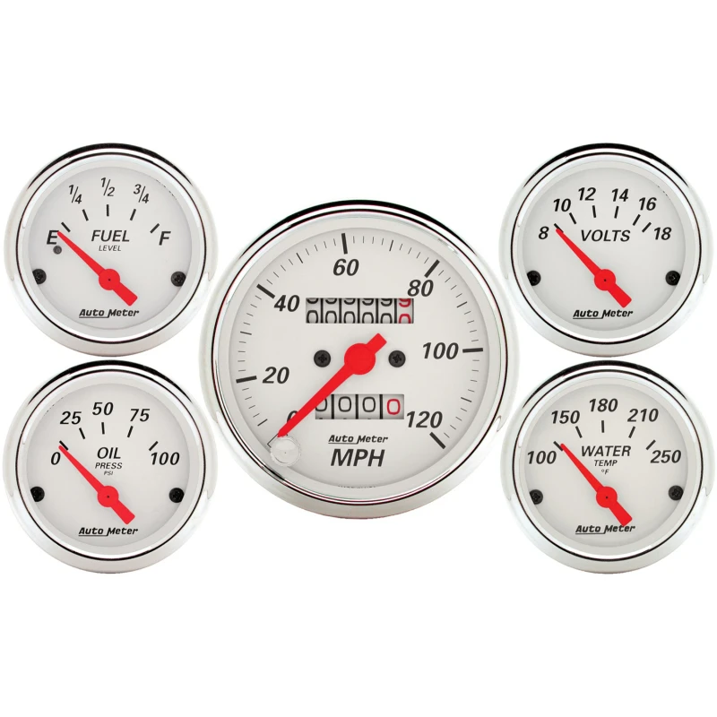 Autometer 5 piece Kit (Mech Speed/Elec Oil Press/Water Temp/Volt/Fuel Level)