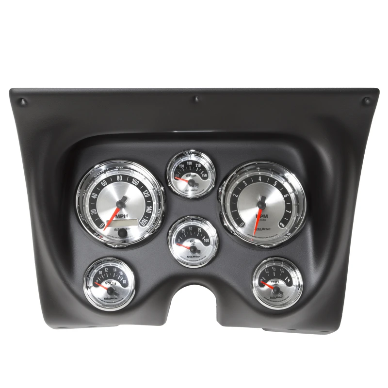 Autometer American Muscle Anzeige-Kit 6-teilig für Camaro/Firebird 67-68 mit Drehzahlmesser, Geschwindigkeitsmesser, Kraftstoffanzeige, Öldruckanzeige, Wassertemperaturanzeige und Voltmeter