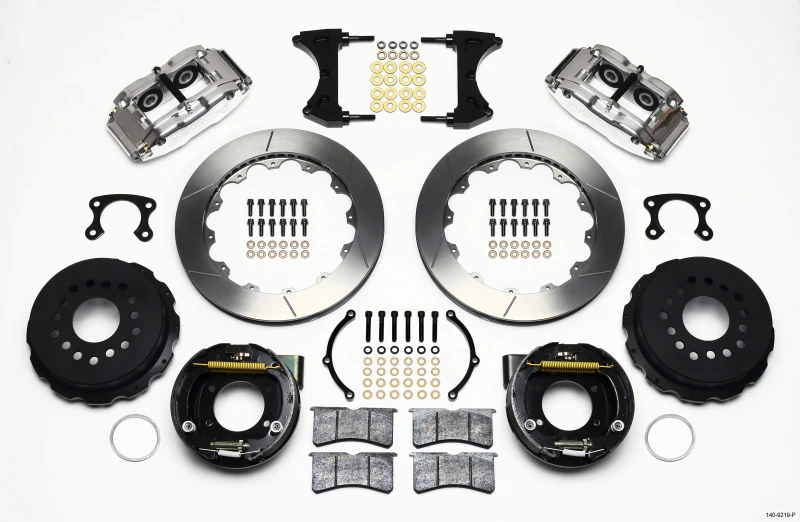 Wilwood Narrow Superlite 4R Bremse Kit 12,88 Zoll Poliert Big Ford New Style 2,50 Zoll Offset