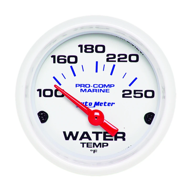 Autometer Marine White Gauge 2-1/16in Electric Water Temperature Gauge 100-250 Deg F