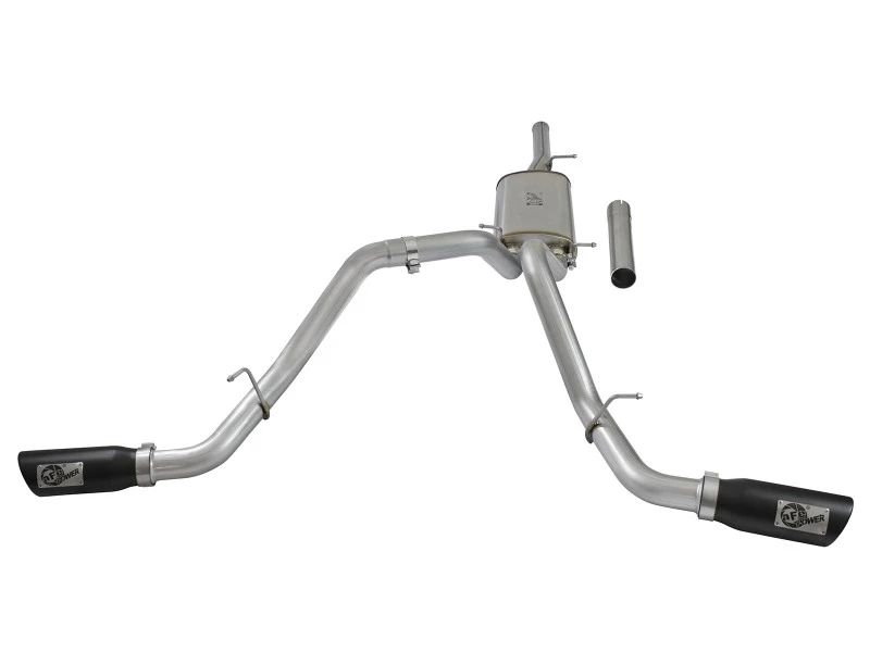 aFe MACH Force-Xp 3 Zoll CB SS Dual Auspuff mit schwarzen Endstücken 09-16 GM Silverado/Sierra 4.3L/4.8L/5.3L