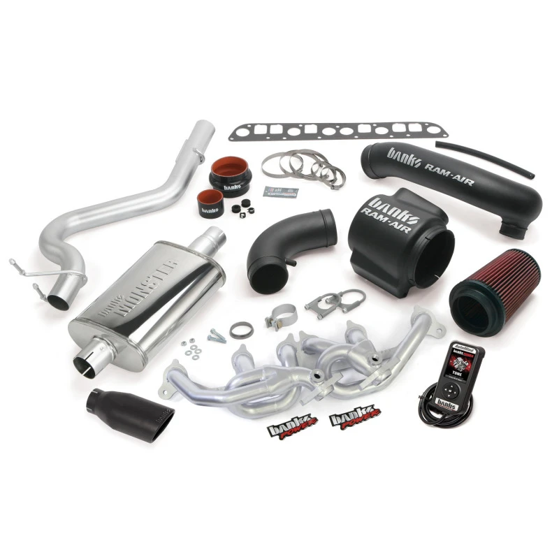 Banks Power 04-06 Jeep 4.0L Wrangler Unlimited PowerPack System - SS Single Auspuff mit schwarzem Ende