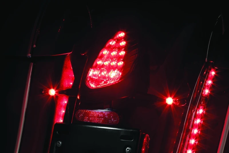 Kuryakyn Micro 1000 Dual Fuction Smoke Lens Red/Red/Amber Satin Black