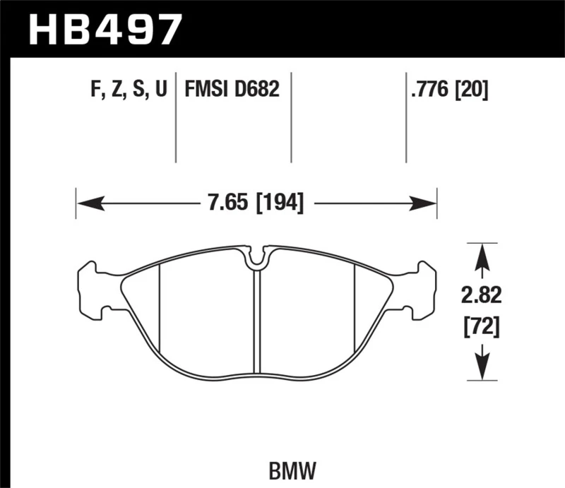 Hawk 95-01 BMW 750iL 5.4L Basis Front ER-1 Bremsbeläge