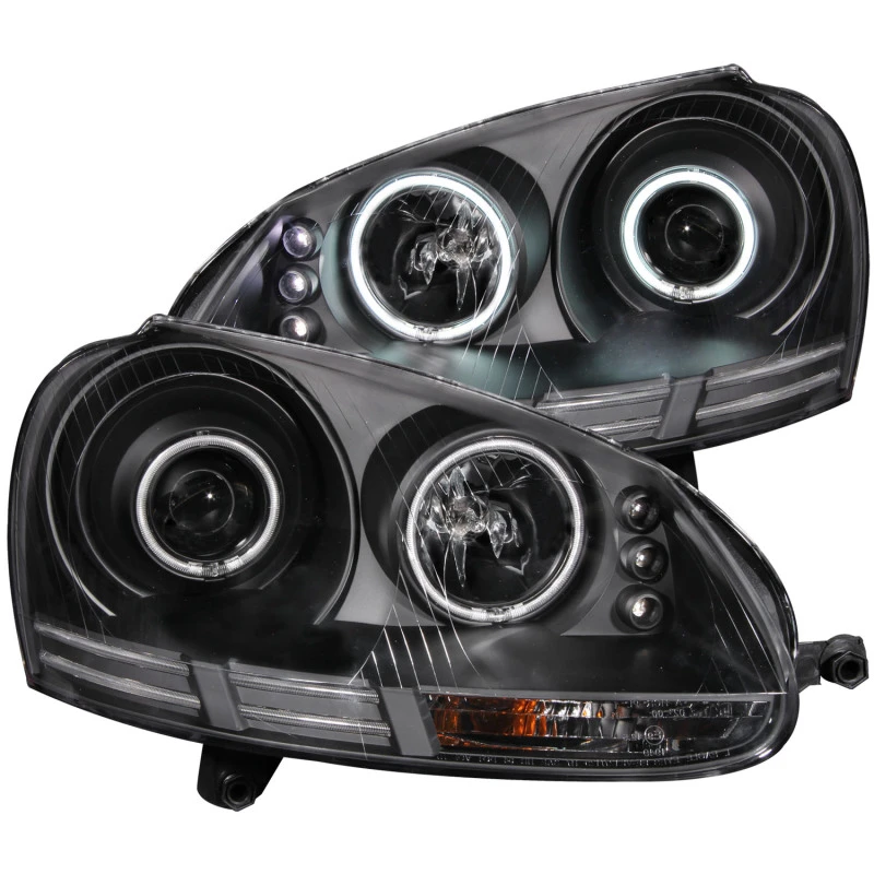 ANZO 2006-2009 Volkswagen Rabbit Projektor-Scheinwerfer mit Halo Schwarz (CCFL)