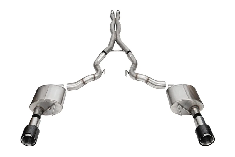 Corsa 2024 Ford Mustang GT Convertible 3in Sport Cat-Back Exhaust - 4.5in Carbon Fiber Tips