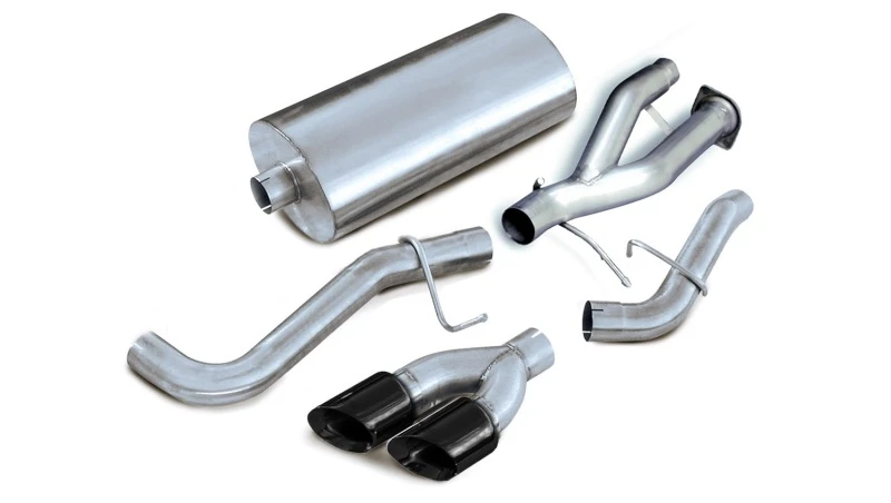 Corsa 2002-2006 Kat-Abgasanlage mit schwarzen Zwillings-4-Zoll-Spitzen für Cadillac Escalade 6.0L V8