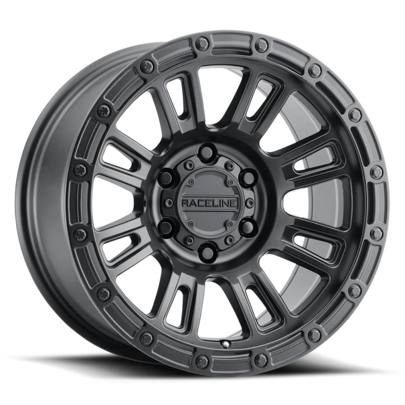 Raceline 956B Compass 18x9in / 8x170 BP / -12mm Offset / 125.2mm Bore - Satin Black Wheel