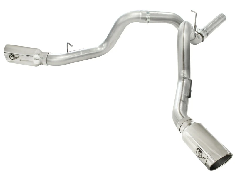 aFe MachForce XP Auspuff 4 Zoll DP-Back Edelstahl 2011-14 GM Diesel Trucks V8-6.6L LML Poliert
