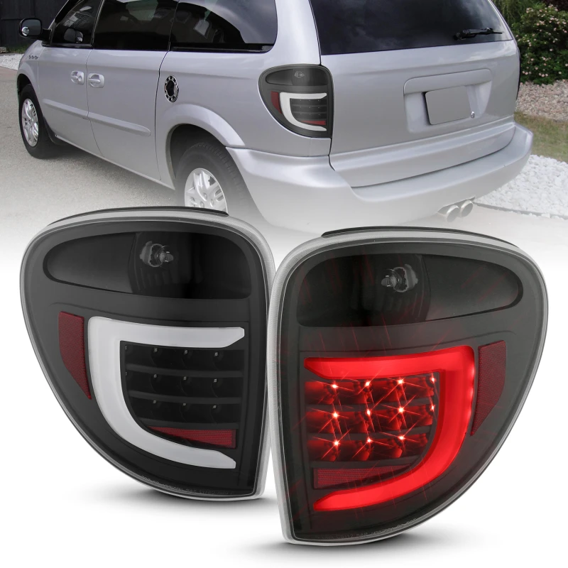 ANZO 2004-2007 Dodge Grand Caravan LED-Rückfahrscheinwerfer mit Lichtleiste Schwarz Gehäuse Klar Linse