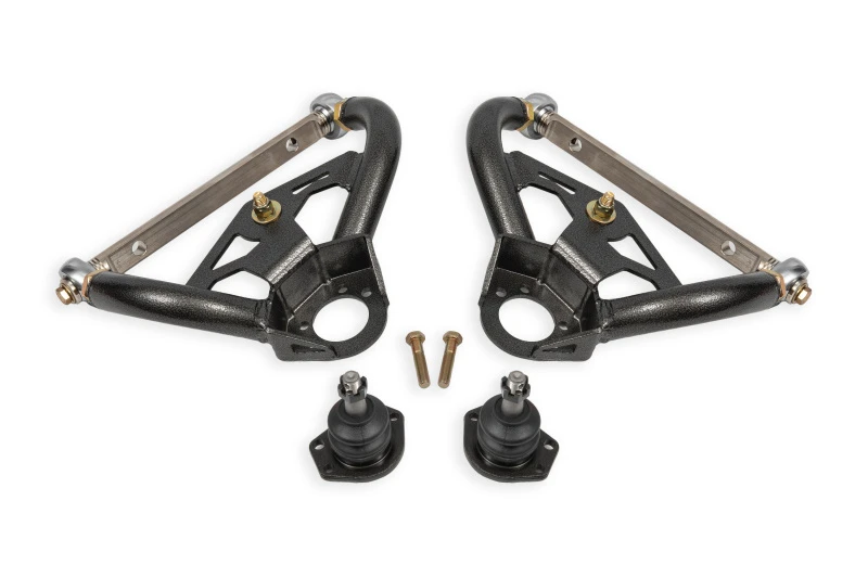 BMR 78-87 GM G-Body Adjustable Upper A-Arms Standard Ball Joint - Black Hammertone