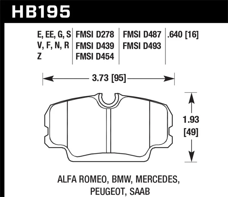 Hawk 86-87 BMW 325 2.7L Basis Front ER-1 Bremsbeläge