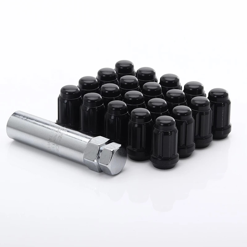 JR Stahl Lug Nuts Radmuttern für Subaru Nissan Suzuki Mazda M12x1.25 Schwarz kurz