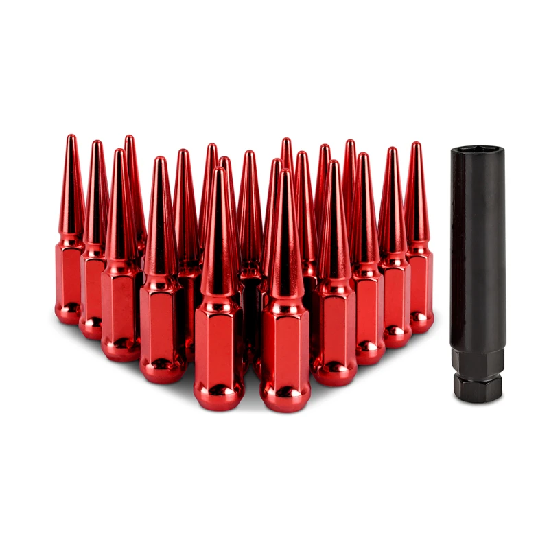 Mishimoto Stahl Stachel Radmuttern M12x1.5 20-teiliges Set - Rot