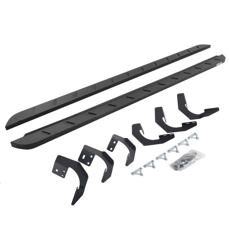 Go Rhino 19-22 Ram 1500 CC 4DR (Nicht Classic) RB10 Slim Laufbrett-Kit (mit Halterungen) - Tex. Schwarz