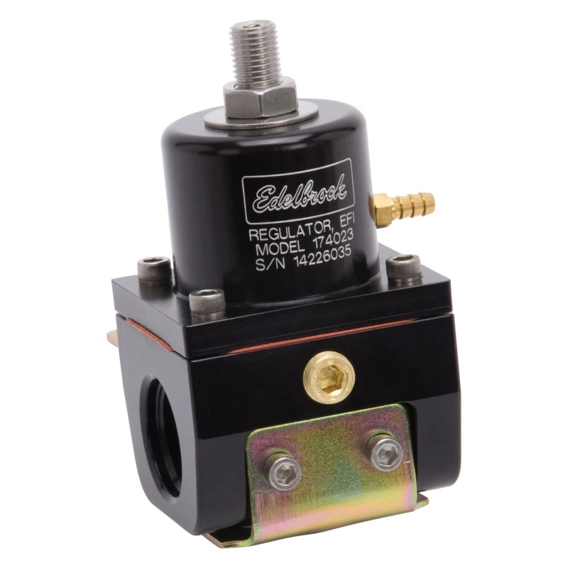 Edelbrock Kraftstoffdruckregler EFI 180 GPH 35-90 PSI -10In/Out -6 Rücklauf Schwarz