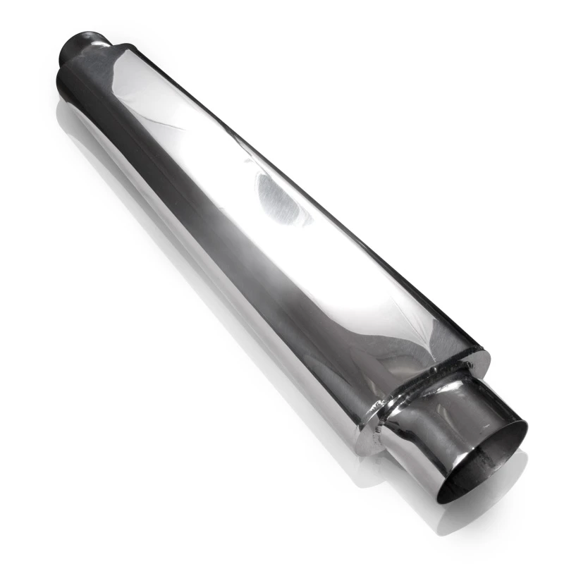 Stainless Works Glatter Oval-Schalldämpfer - 24 Zoll lang, 2 1/2 Zoll ID-Einlass an beiden Enden