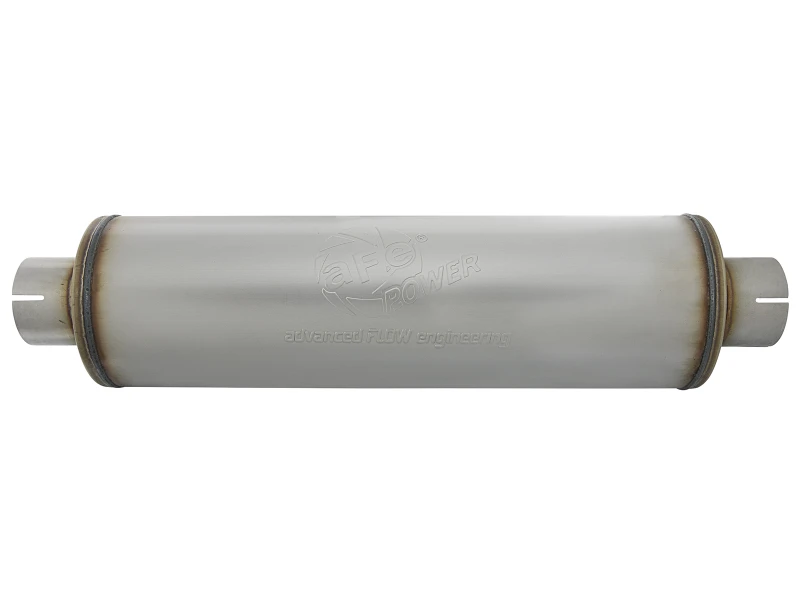 aFe MACH Force-Xp 409 SS Muffler 3-1/2in ID Center/Center x 7in Dia x 24in L - Round Body