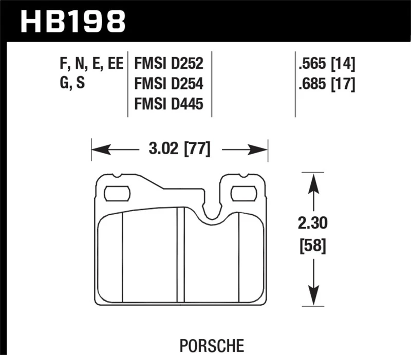 Hawk 87-89 Porsche 924 2.5L S hintere ER-1 Bremsbeläge
