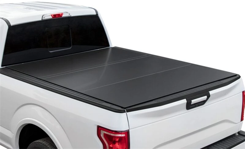 Access 2022+ Rivian R1T 4ft 6in Bed (w/ OEM Tonneau Track) LOMAX Tri-Fold Cover - Matte Black