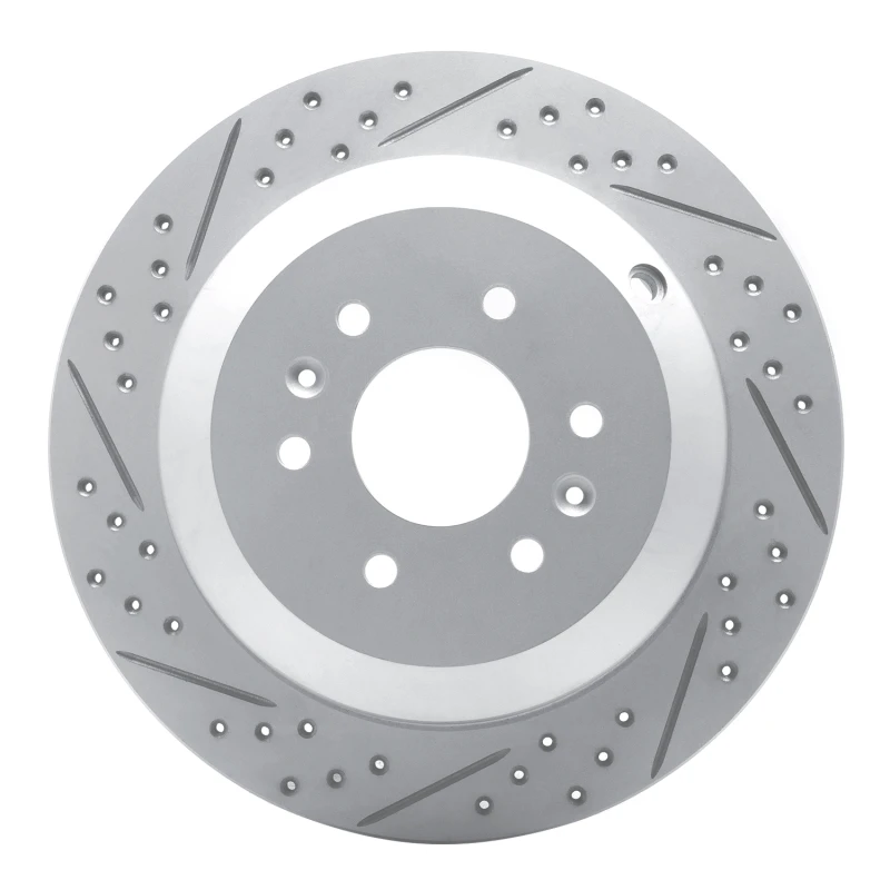 DFC 09-10 Kia Borrego Rear Left Drilled & Slotted Geoperformance Rotor