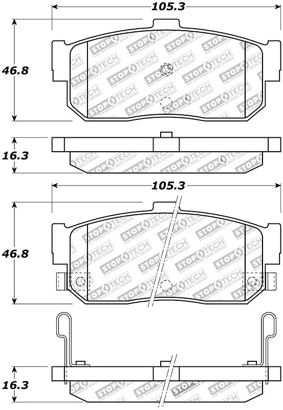 StopTech Street Touring 91-11/00 Infiniti G20/95-10/00 I30/I35 Rear Brake Pads