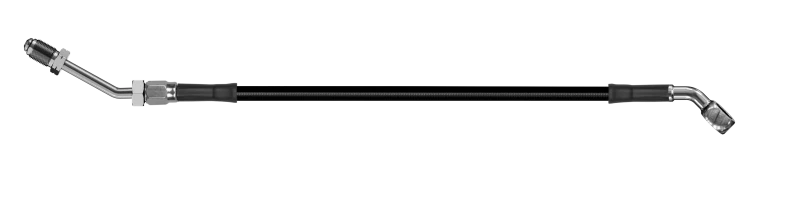 Goodridge 58 Zoll Universal Kupplungsleitung mit SS-Fittings und schwarzen Schlauch - 45 Grad Banjo mit M10-Anschluss