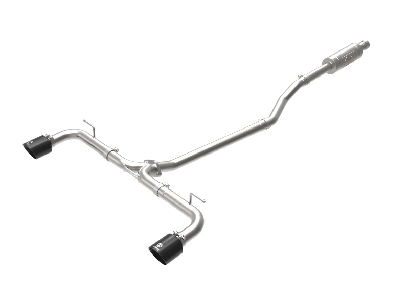 aFe Takeda 2-1/2 Zoll 304 SS Kat-Back Abgasanlage mit schwarzen Endrohren 14-18 Mazda 3 L4 2,0L/2,5L