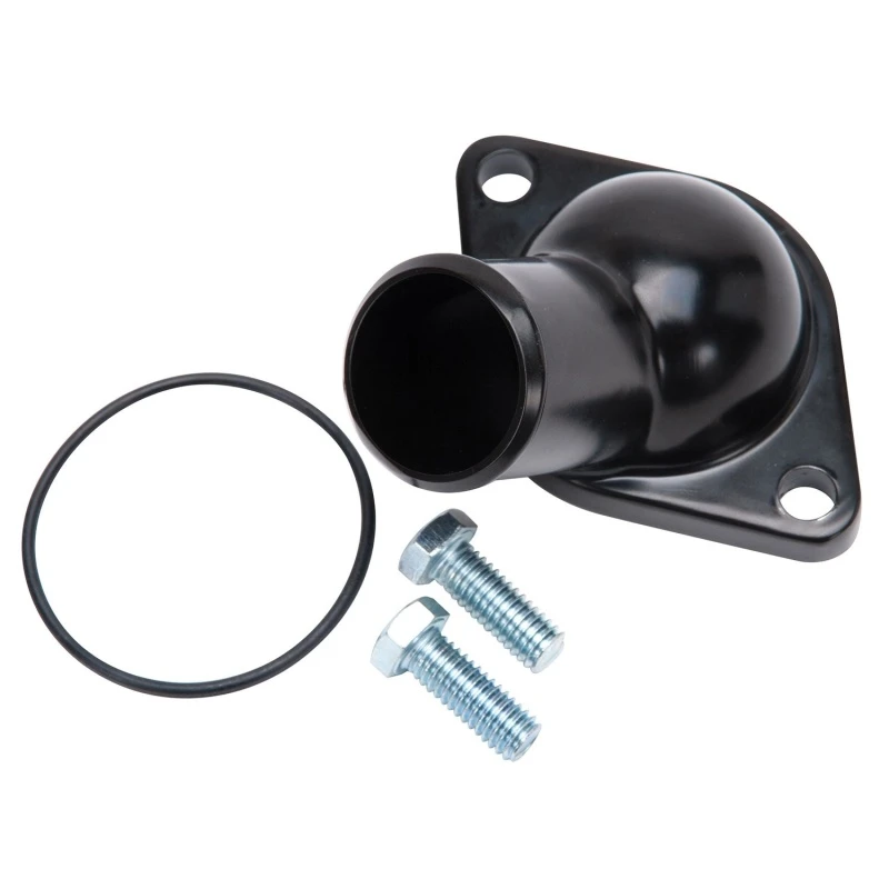 Edelbrock Chevy 15 Grad Water Neck Stahl - Schwarz