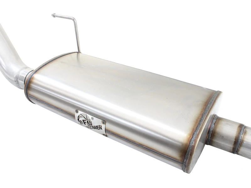 aFe MACHForce XP Auspuff 3in-3.5in SS Einseitiger Ausgang CB mit schwarzen Spitzen 15 Ford F150 V8 5.0L CC/SB