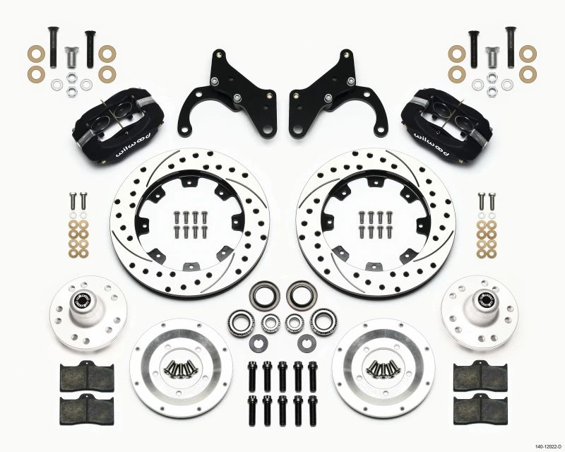 Wilwood Forged Dynalite Vorderrad Kit 12,19 Zoll gebohrt 65-68 Chevy Impala -Trommel Spindel