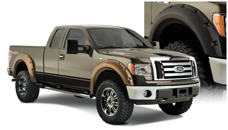 Bushwacker 09-14 Ford F-150 Styleside Max Pocket Style Flares 4pc 67.0/78.8/97.4in Bett - Schwarz