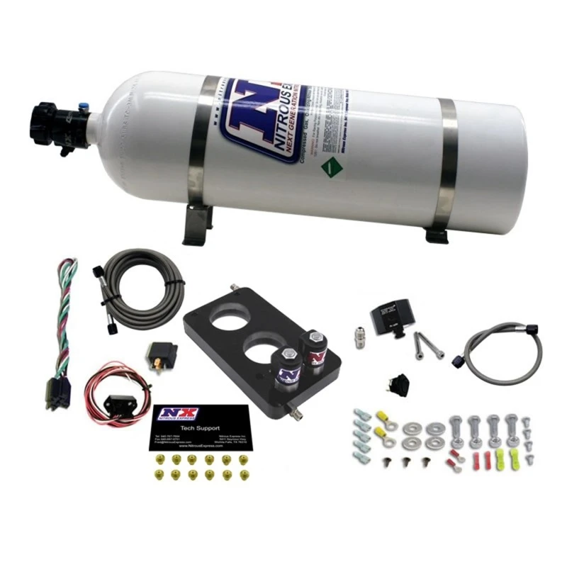 Nitrous Express 05-10 Ford Mustang 4.6L 3-Ventil-Nitrous-Platten-Kit (50-150PS) mit 15lb-Flasche