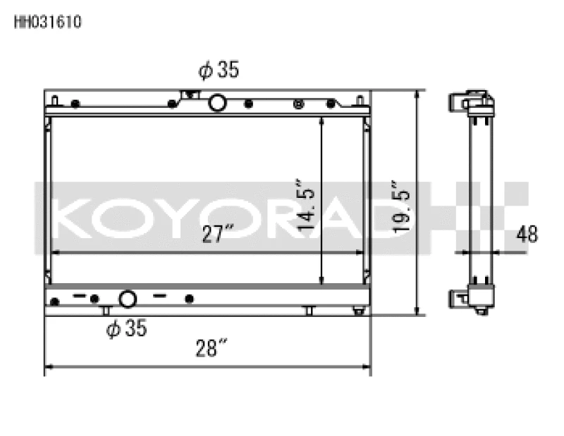 Koyo Racing All-Aluminum-Radiator für Mitsubishi Lancer Evolution 7/8/9