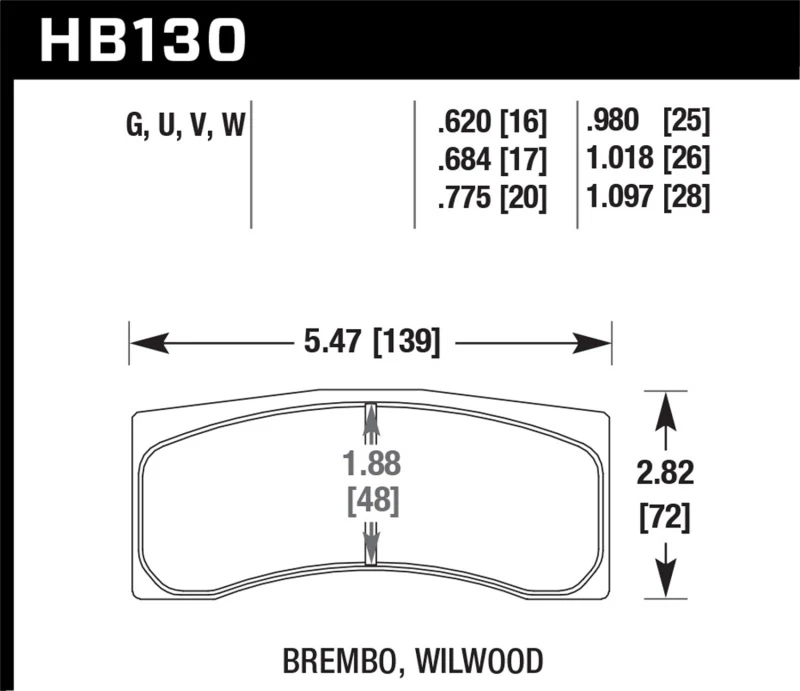 Hawk Brembo X9 060 71/74 / Brembo XA4 D3 01/04 / Wilwood Integra IP Racing DTC-70 Bremsbeläge
