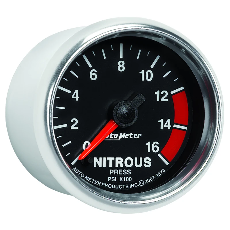 Autometer GS 2 1/16 Zoll 1600PSI Nitrous Brennstoffdruckmesser