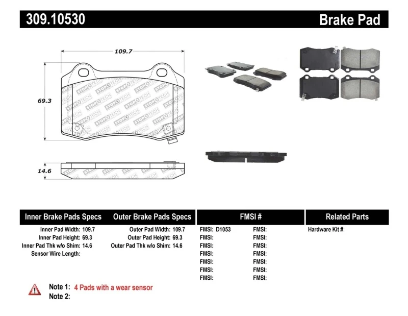 stoptech_309.10530-6794ef15d4197 StopTech Performance 10+ Camaro Rear Brake Pads