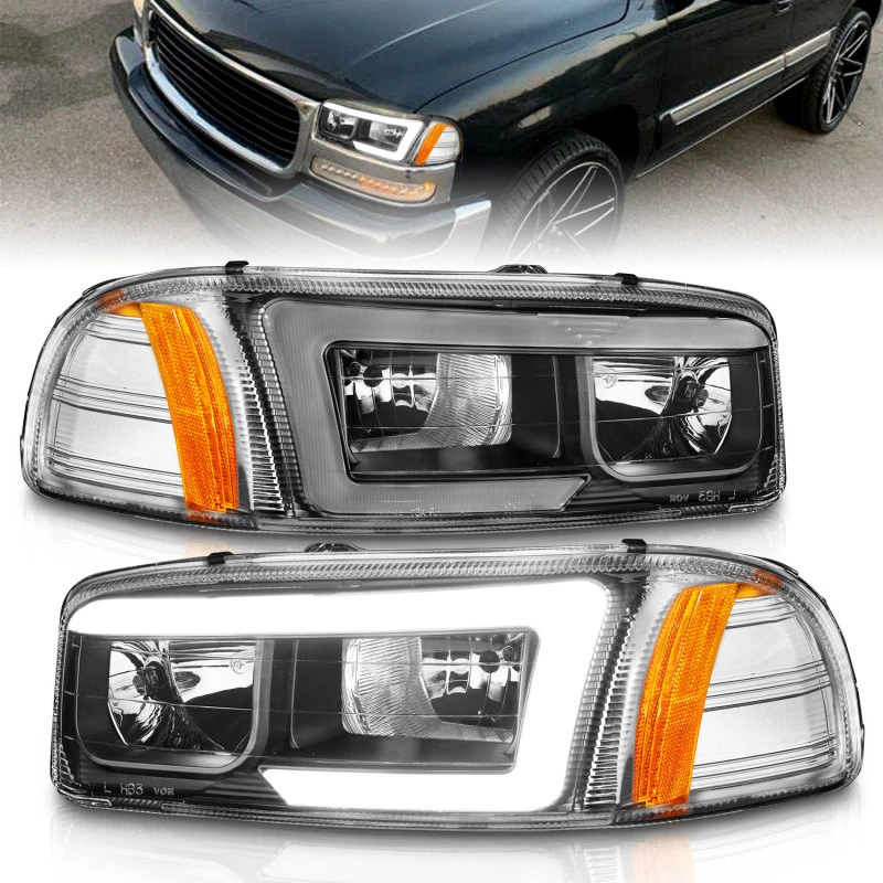 Anzo 99-17 GMC Sierra/Denali Scheinwerfer Schwarz Amber (mit C-Lichtbalken)