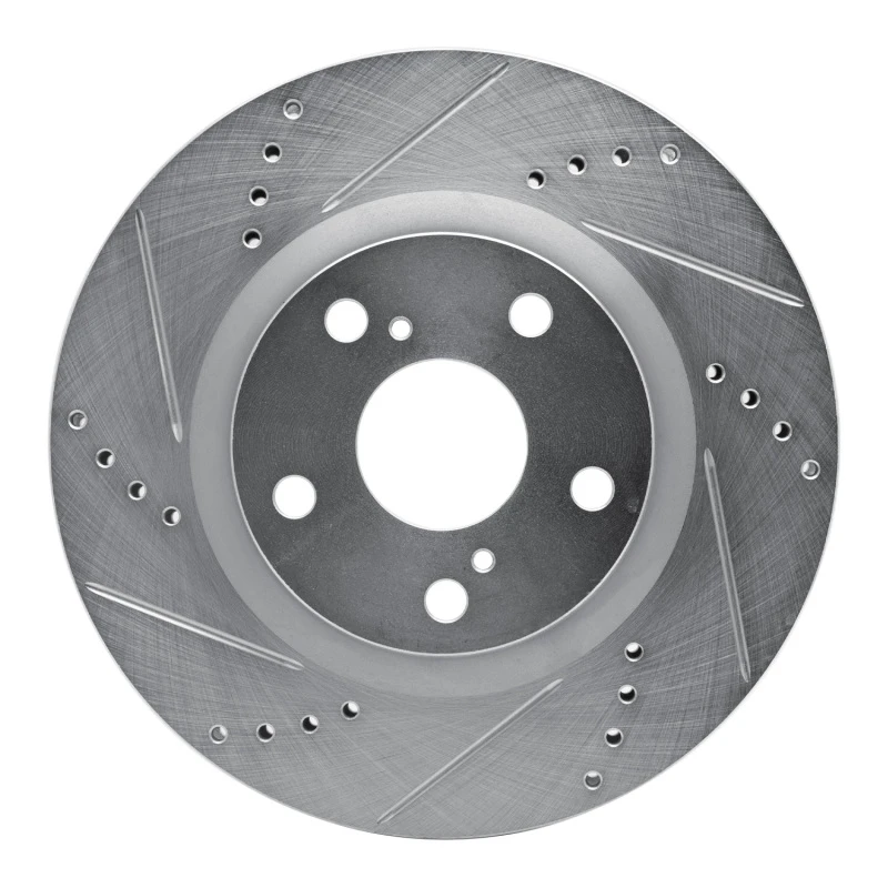 DFC 06-20 Lexus ES350 Front Left Drilled & Slotted Silver Brake Rotor