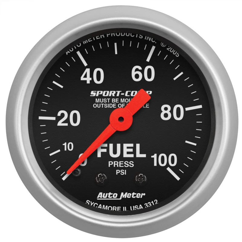 Autometer Sport-Comp 52mm 0-100 PSI Mechanical  Fuel Pressure Gauge