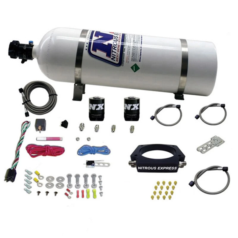 Nitrous Express GM LS 102mm Nitrous-Platten-Kit (50-400PS) mit 15lb-Flasche