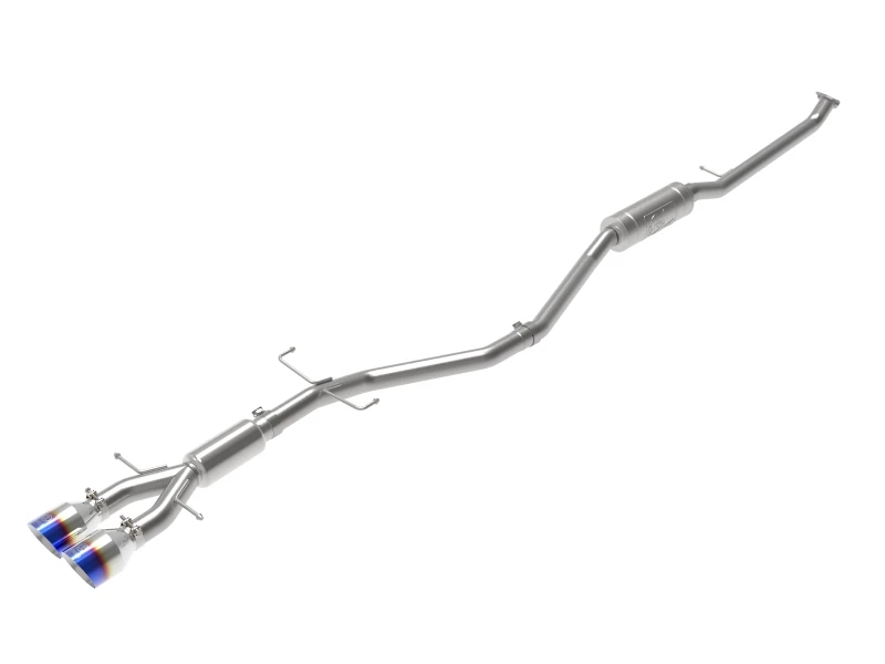 aFe Takeda 2,5 Zoll 304 SS Kat-Auspuff-System mit blauen Spitzen