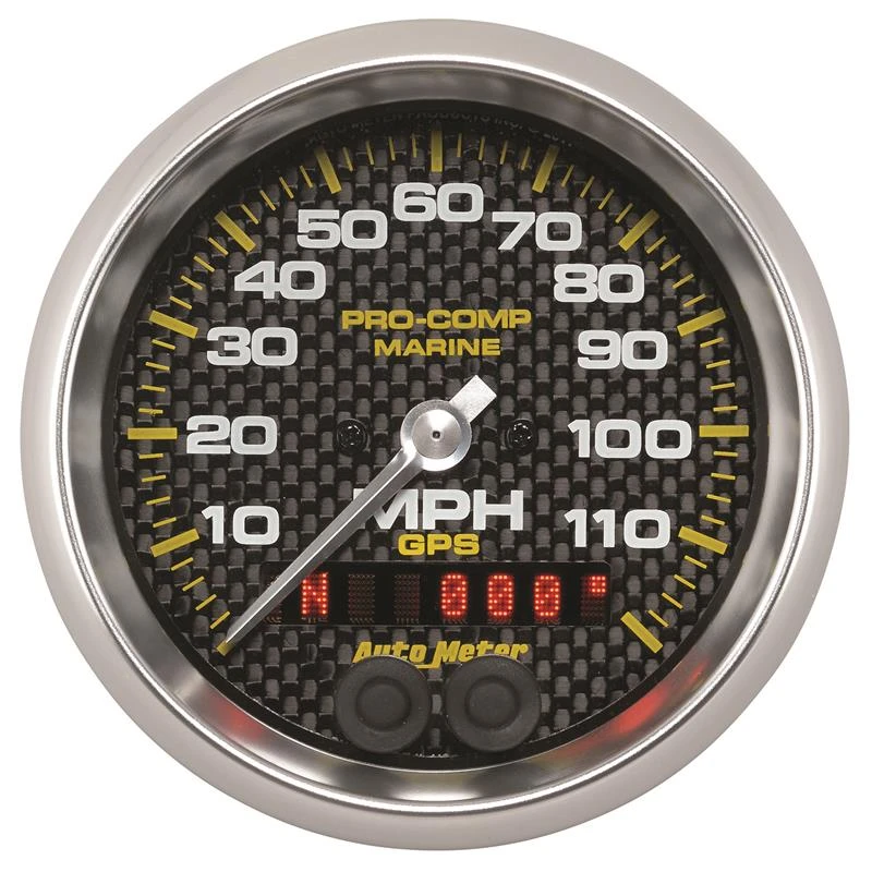 Autometer Marine Carbon Fiber Ultra-Lite 3-3/8 Zoll 120MPH GPS Geschwindigkeitsmesser