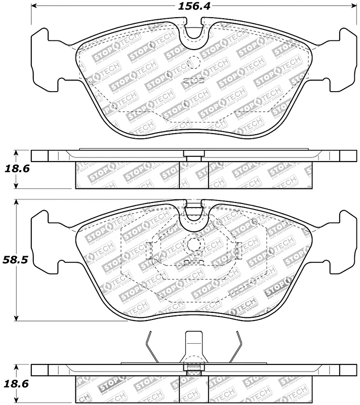 StopTech Street Touring 98-04 Volvo S60/98-00 S70/98-00 V70 Front Brake Pads