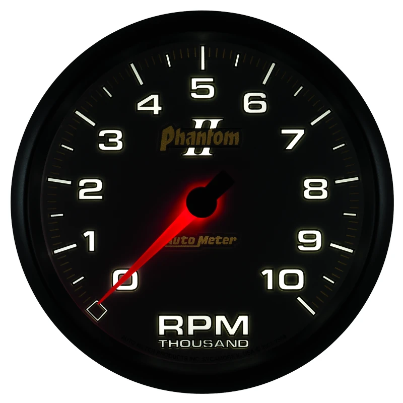 Autometer Phantom II 5in Electrical 10K RPM In-Dash Tachometer